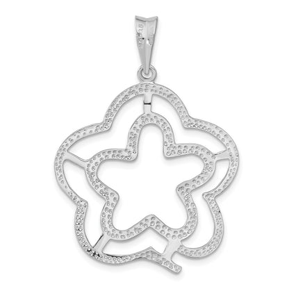 Sterling Silver Polished Flower Pendant