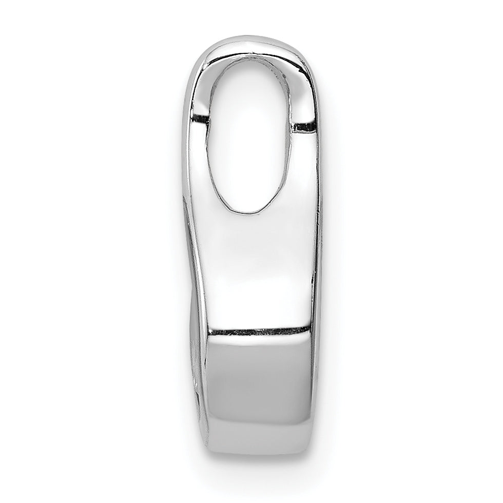 Sterling Silver Rhodium Plated Cz Pendant