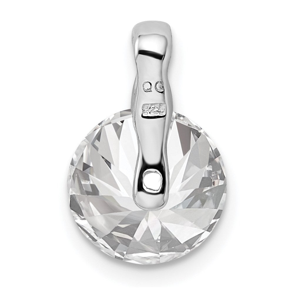 Sterling Silver Rhodium Plated Cz Pendant