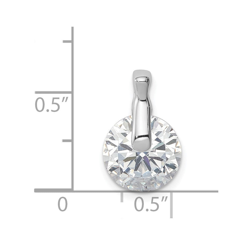 Sterling Silver Rhodium Plated Cz Pendant
