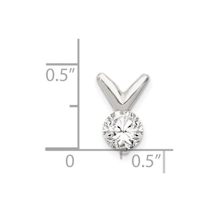 Sterling Silver Cz Pendant Chain Slide
