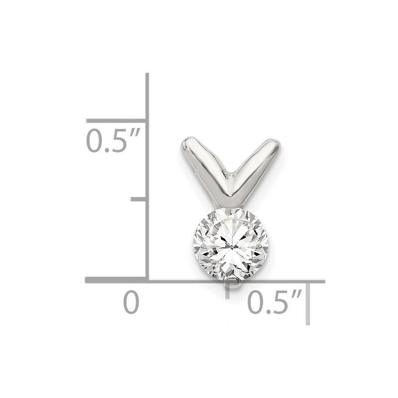Sterling Silver Cz Pendant Chain Slide