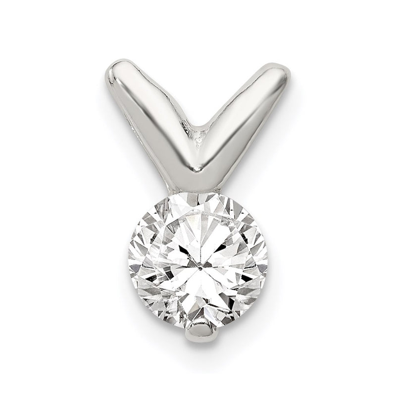 Sterling Silver Cz Pendant Chain Slide