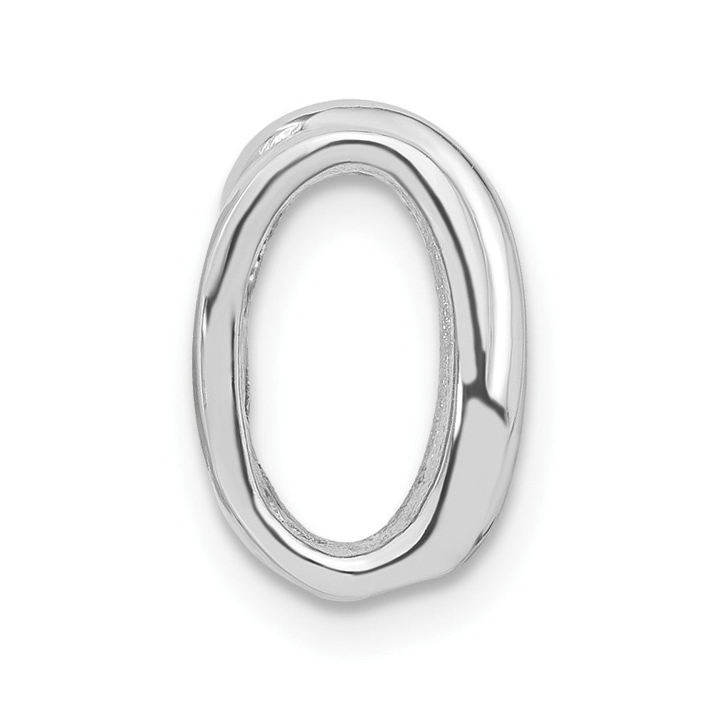 Sterling Silver Rhodium-Plated Cz Pendant Slide