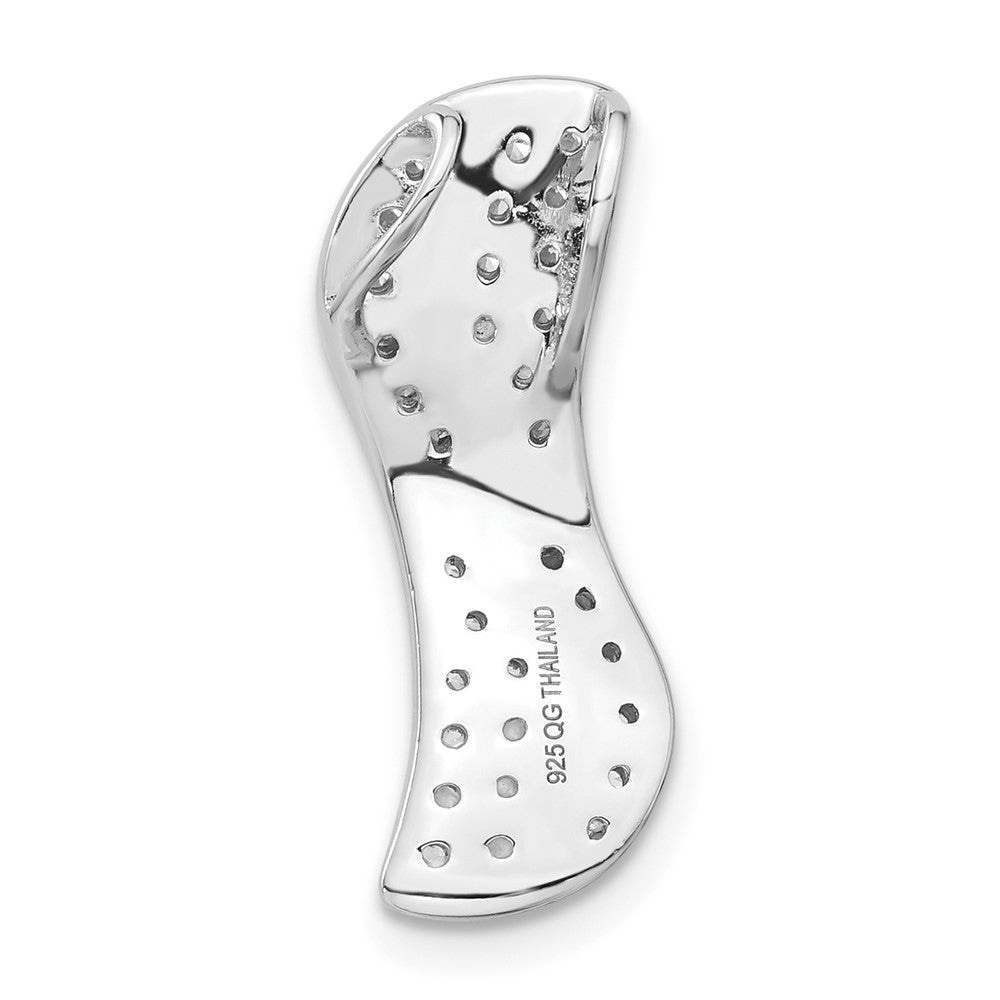 Sterling Silver Rhodium-Plated Cz Slide