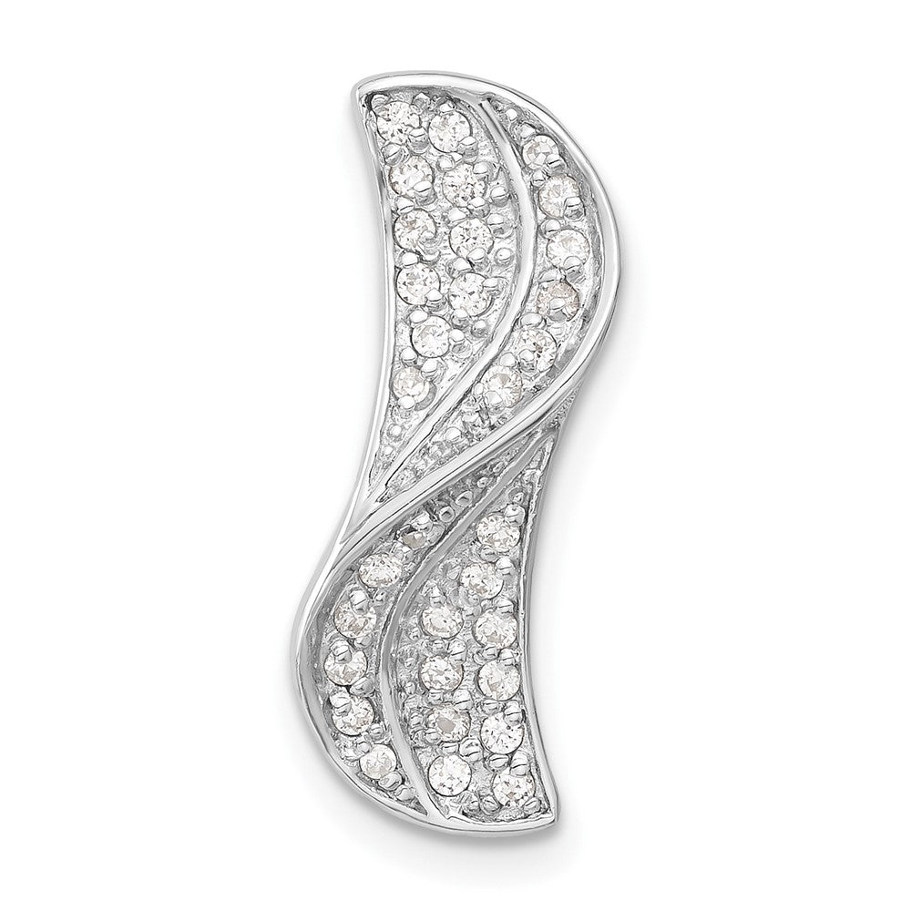 Sterling Silver Rhodium-Plated Cz Slide