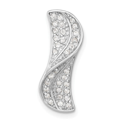 Sterling Silver Rhodium-Plated Cz Slide