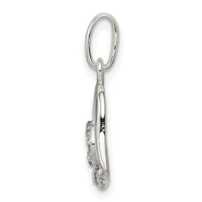 Sterling Silver Cz Heart Pendant