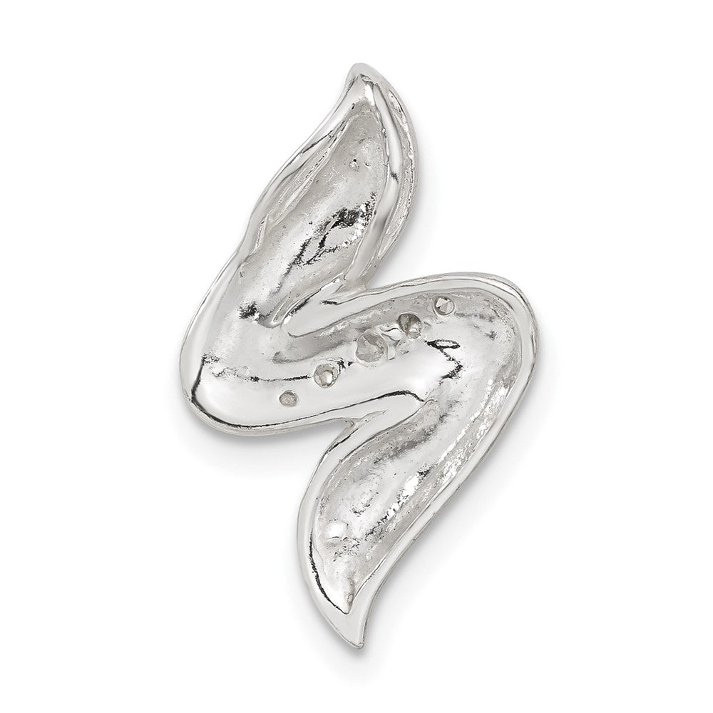Sterling Silver Polished Cz Slide