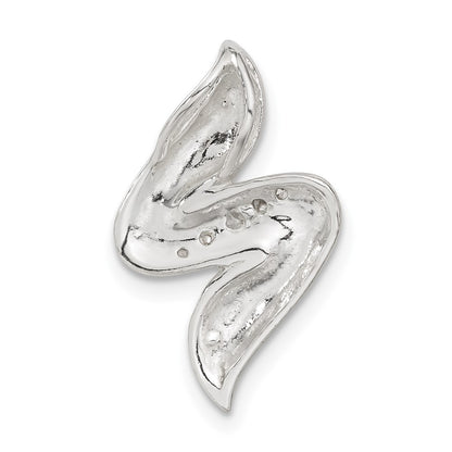 Sterling Silver Polished Cz Slide