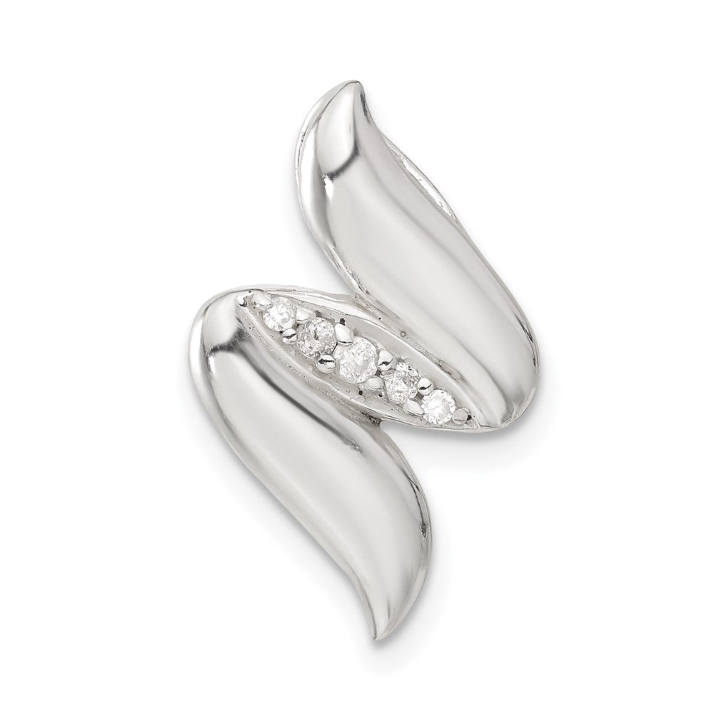 Sterling Silver Polished Cz Slide