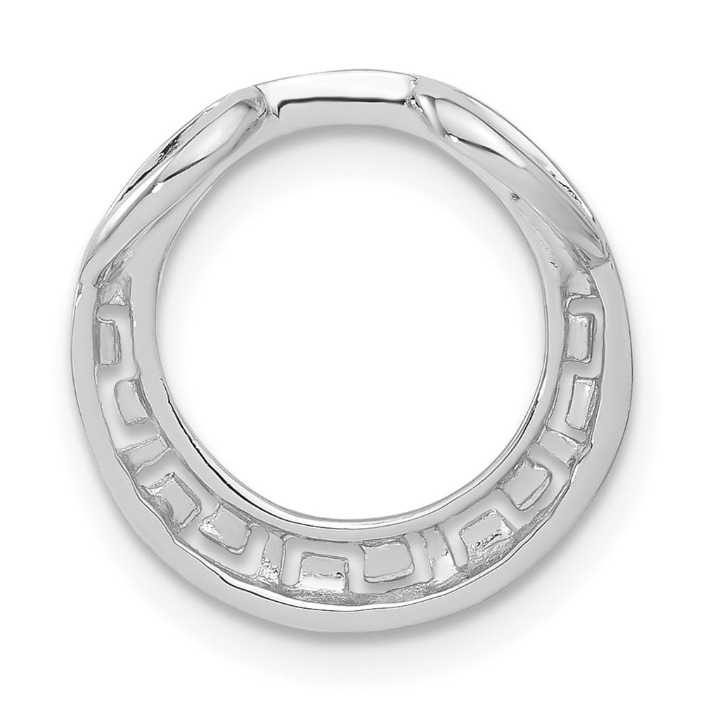 Sterling Silver Rhodium-Plated Greek Circle Slide