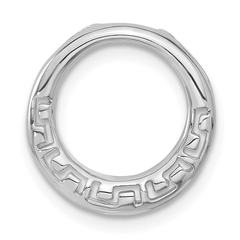 Sterling Silver Rhodium-Plated Greek Circle Slide