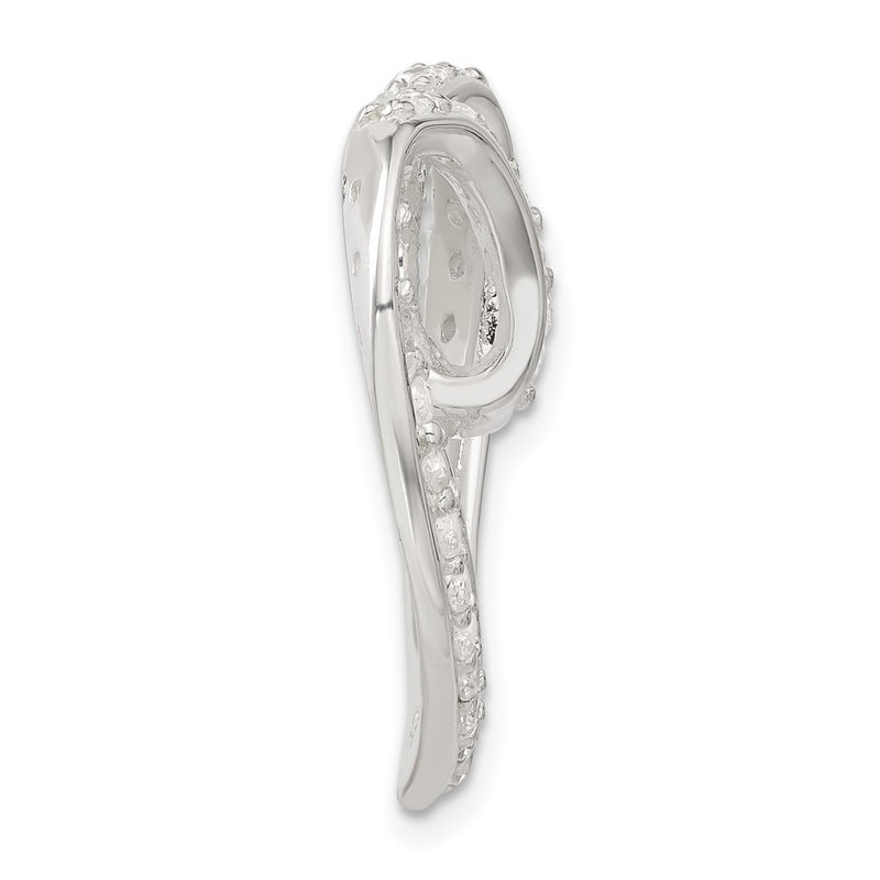 Sterling Silver Cz Heart Chain Slide