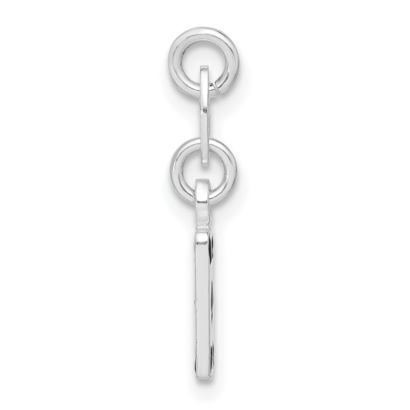 Sterling Silver Polished Enamel Card Charm