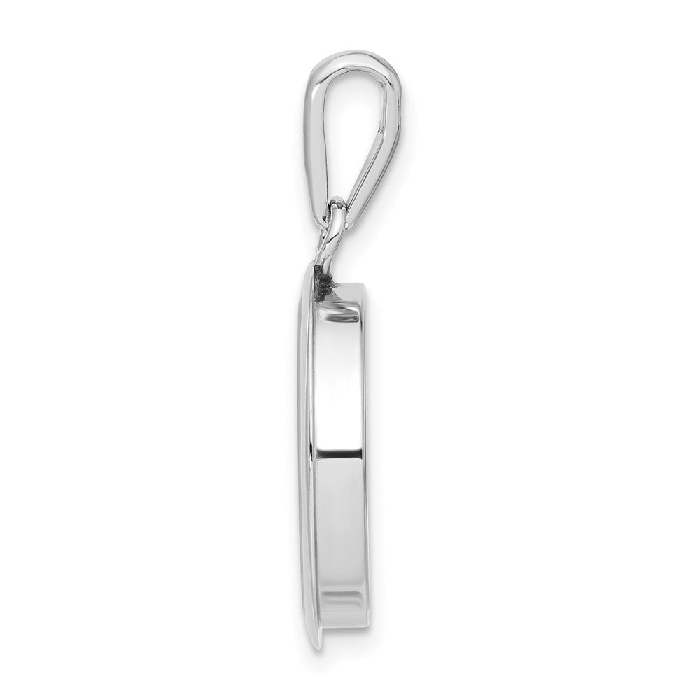 Sterling Silver Rhodium-Plated Hearts & Floating Glass Beads Pendant