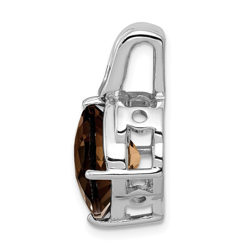 Sterling Silver Rhodium-plated Smoky Quartz Pendant