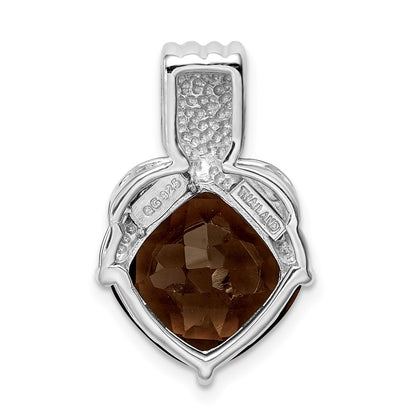 Sterling Silver Rhodium-plated Smoky Quartz Pendant