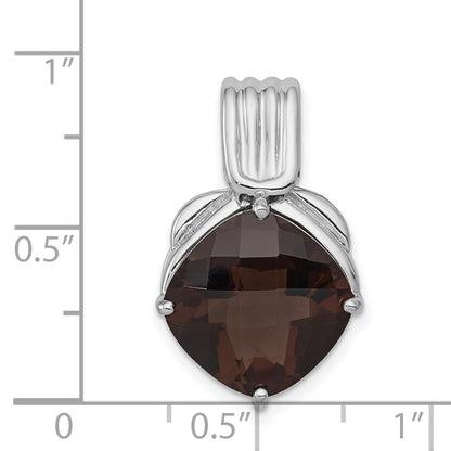Sterling Silver Rhodium-plated Smoky Quartz Pendant