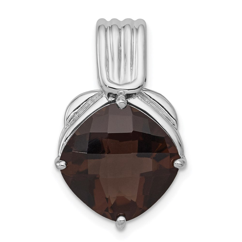 Sterling Silver Rhodium-plated Smoky Quartz Pendant