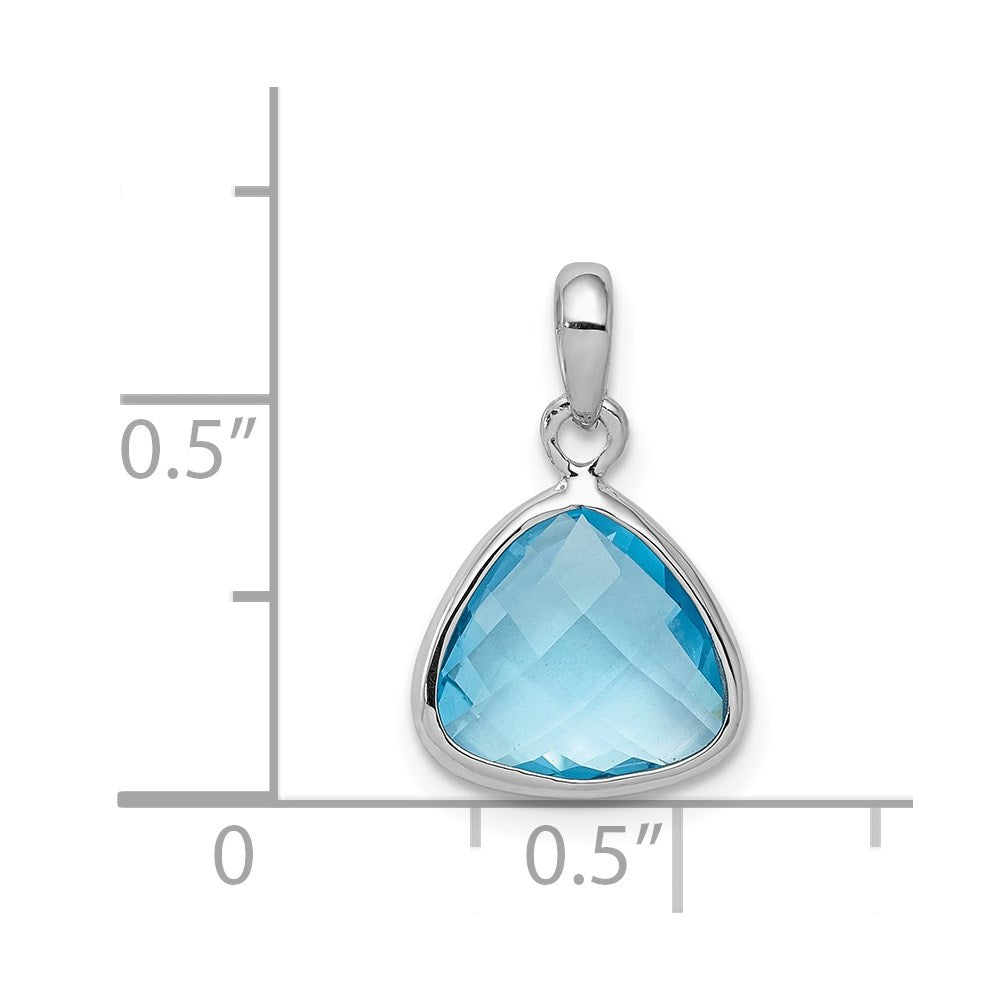 Sterling Silver Rhodium-plated Blue Topaz Pendant