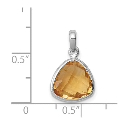 Sterling Silver Rhodium-plated Citrine Pendant