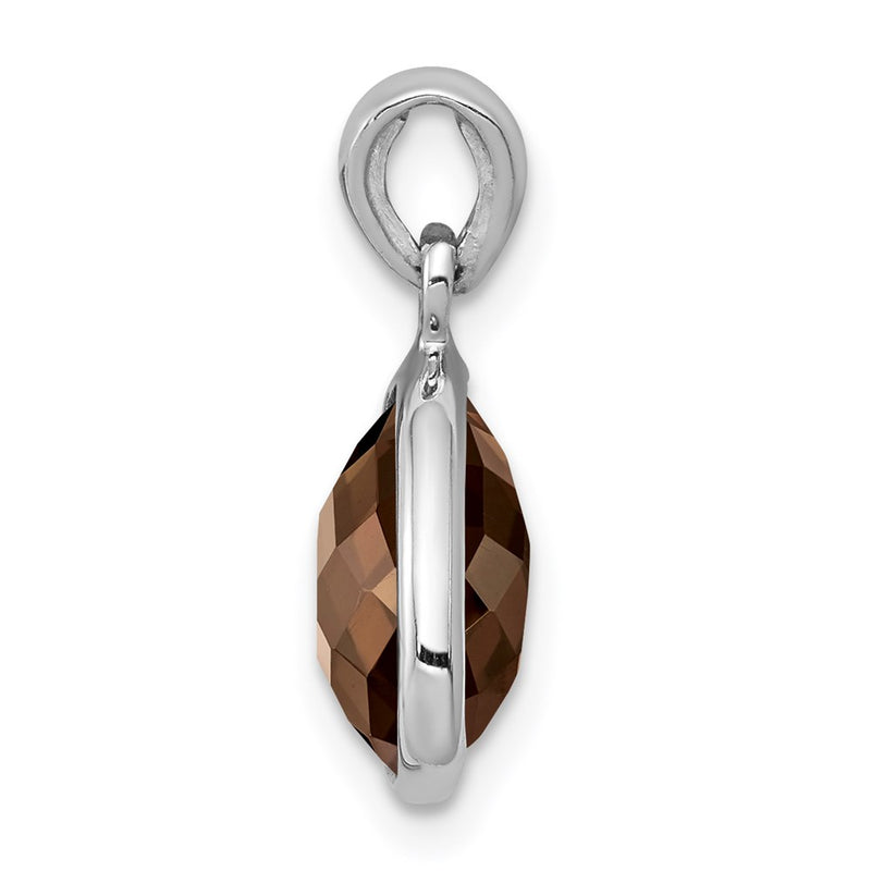 Sterling Silver Rhodium-plated Smoky Quartz Pendant