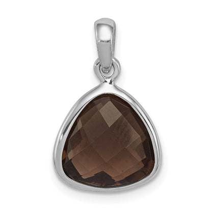 Sterling Silver Rhodium-plated Smoky Quartz Pendant