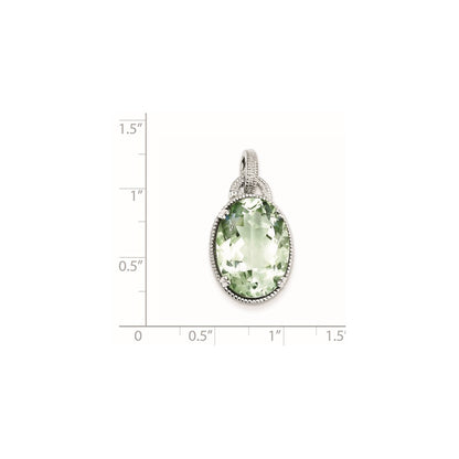 Sterling Silver Green Quartz Pendant