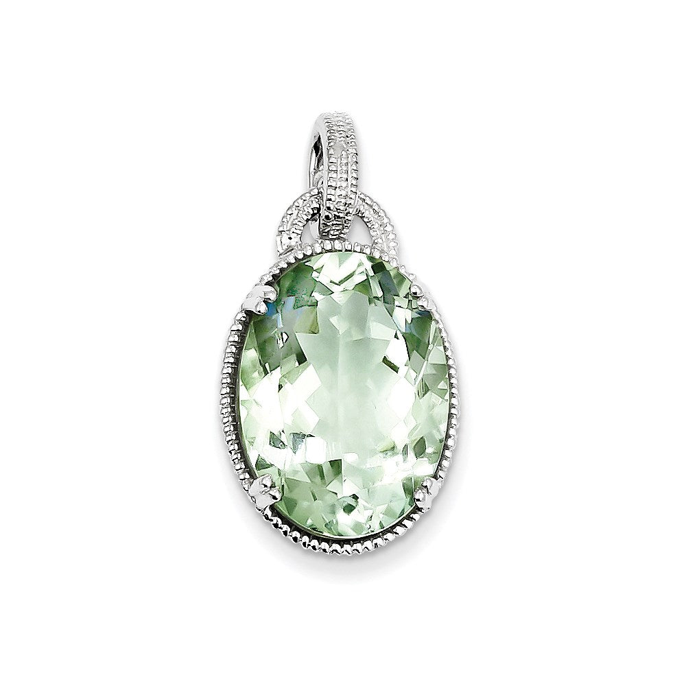 Sterling Silver Green Quartz Pendant