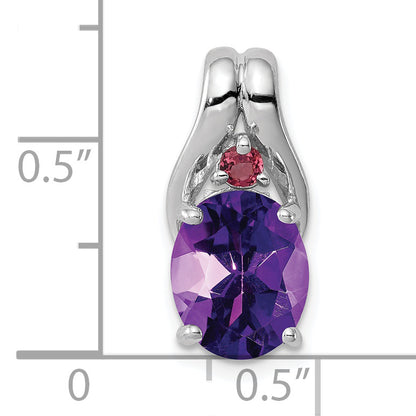 Sterling Silver Rhodium-plated Amethyst Pendant