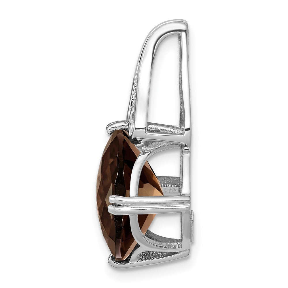 Sterling Silver Rhodium-plated Smoky Quartz Pendant