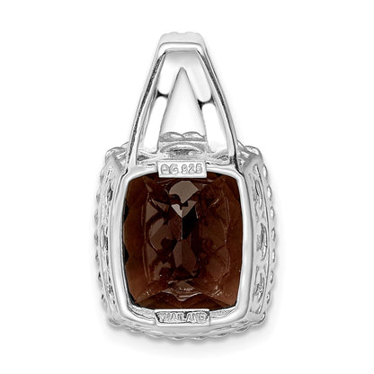 Sterling Silver Rhodium-plated Smoky Quartz Pendant