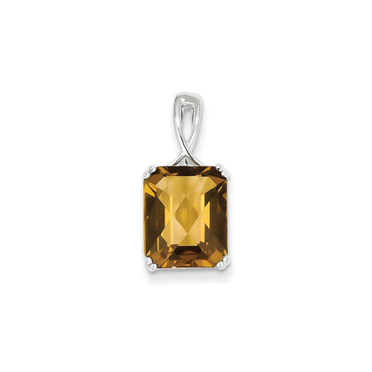 Sterling Silver Whiskey Quartz Pendant