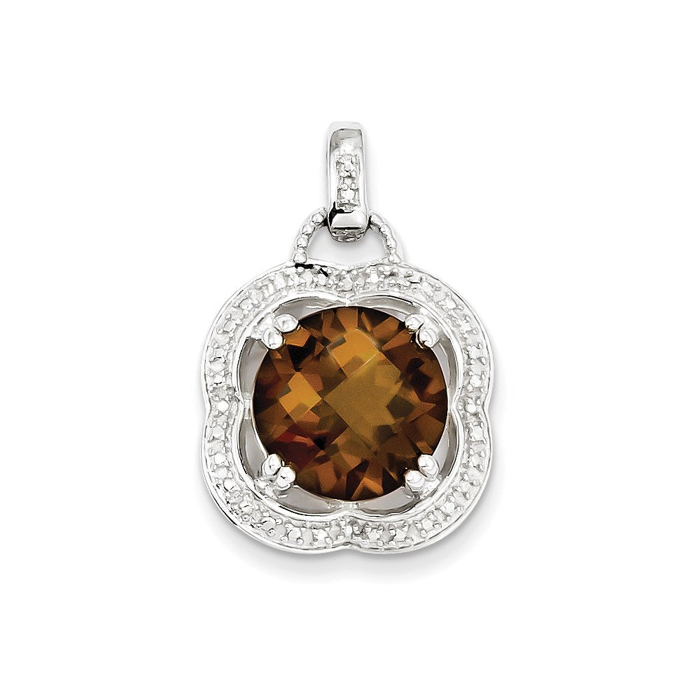 Sterling Silver Whiskey Quartz Pendant