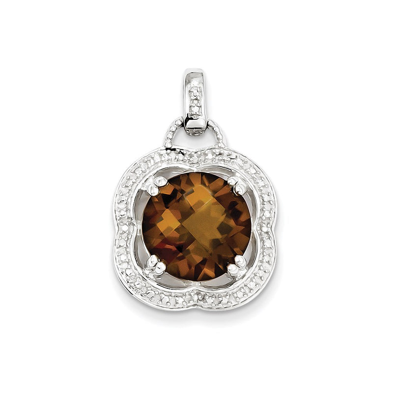 Sterling Silver Whiskey Quartz Pendant