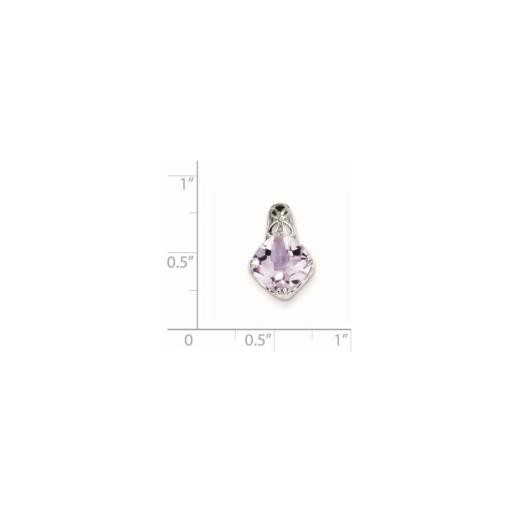 Sterling Silver Pink Quartz Pendant