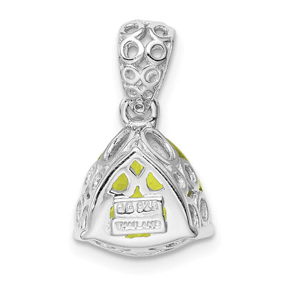 Sterling Silver Rhodium-plated Lemon Quartz Pendant