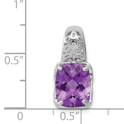 Sterling Silver Rhodium-plated Amethyst Pendant