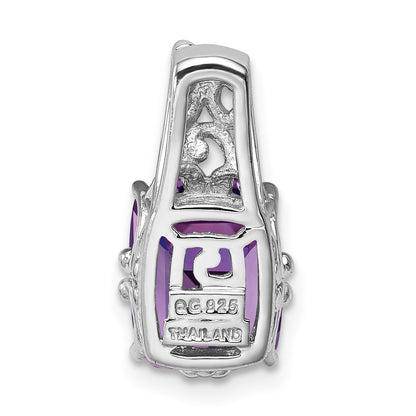 Sterling Silver Rhodium-plated Amethyst Pendant