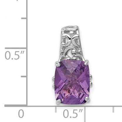 Sterling Silver Rhodium-plated Amethyst Pendant