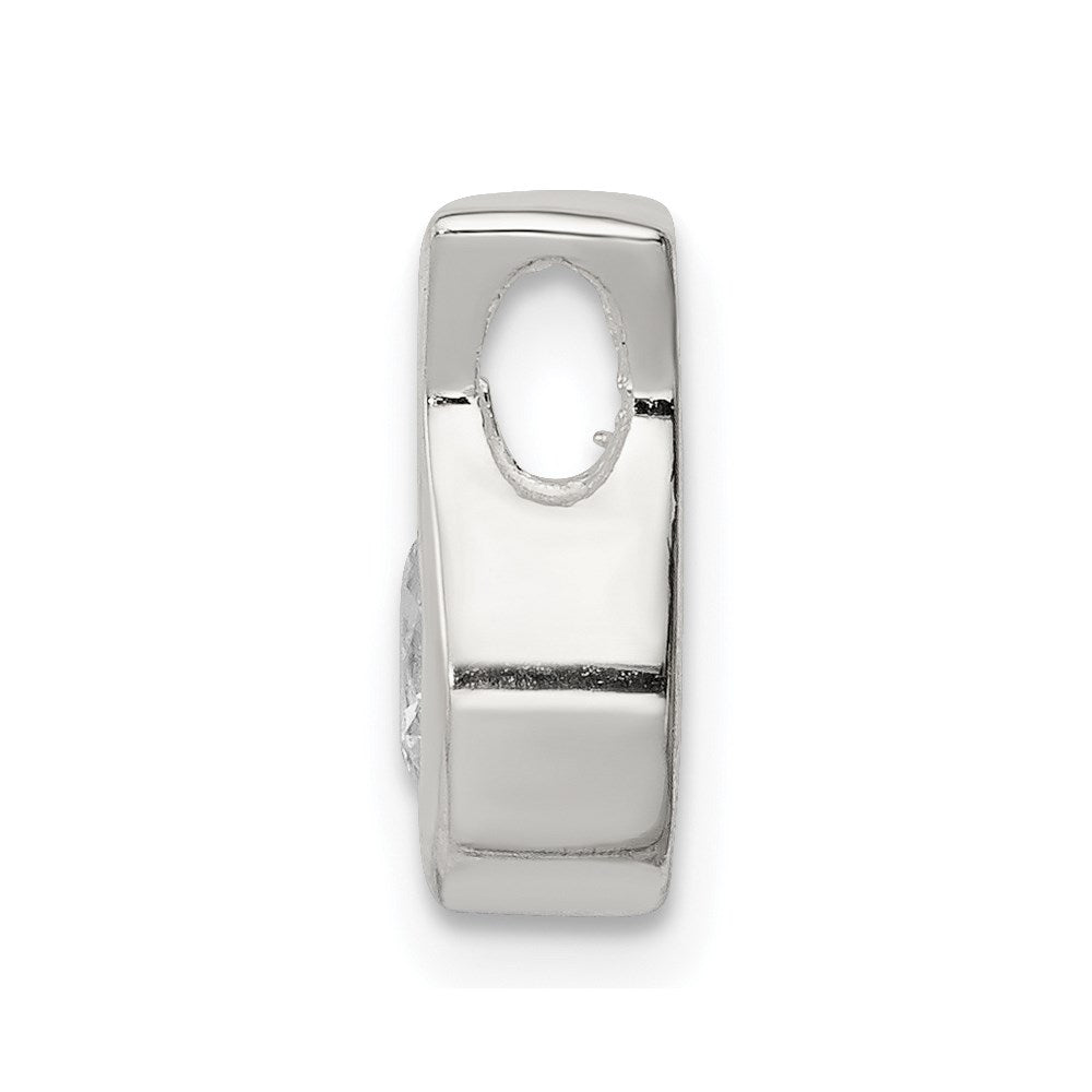 Sterling Silver Cz Chain Slide