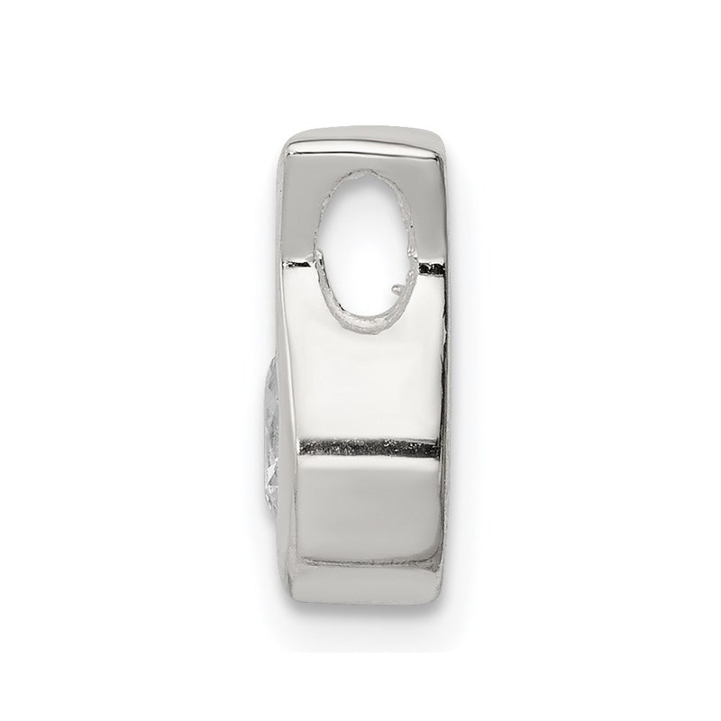 Sterling Silver Cz Chain Slide