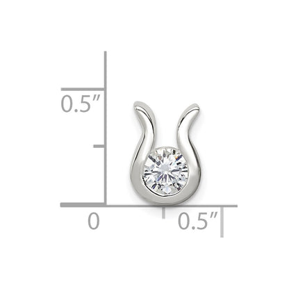 Sterling Silver Cz Chain Slide
