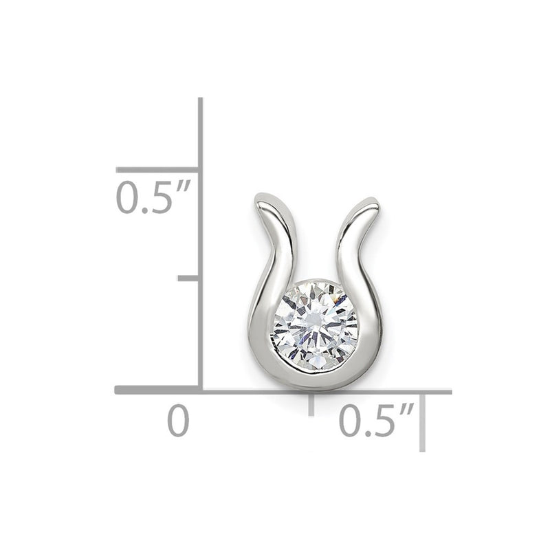Sterling Silver Cz Chain Slide