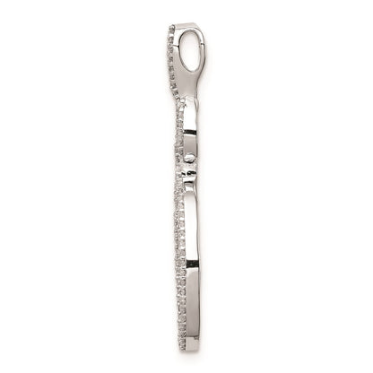 Sterling Silver Rhodium Diam. Oval Pendant