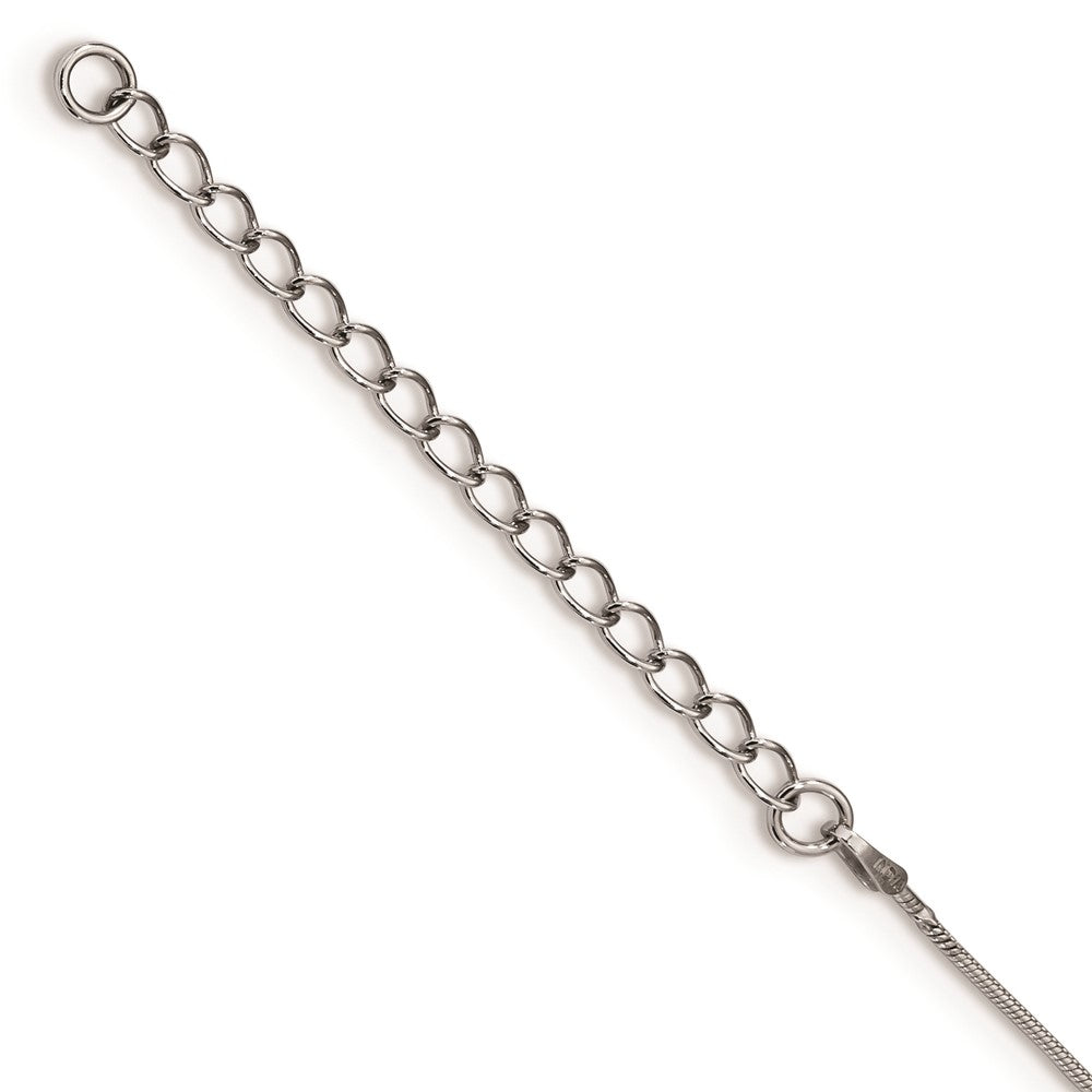 Sterling Silver White Night Rhodium-Plated Blue And Diamond Teardrop 18 Inch Necklace With 2 Extender