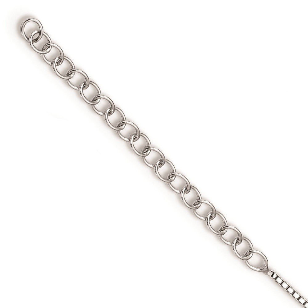 Sterling Silver White Night Rhodium-Plated Blue And Diamond Teardrop 18 Inch Necklace With 2 Extender