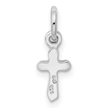 Sterling Silver Rh-Pltd Child'S Aug Lt Green Preciosca Crystal Cross Penda