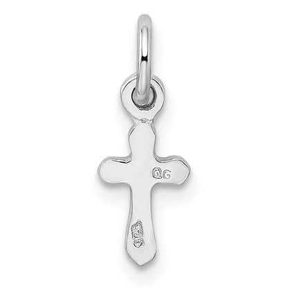 Sterling Silver Rh-Pltd Child'S Jan Red Preciosca Crystal Cross Pendant